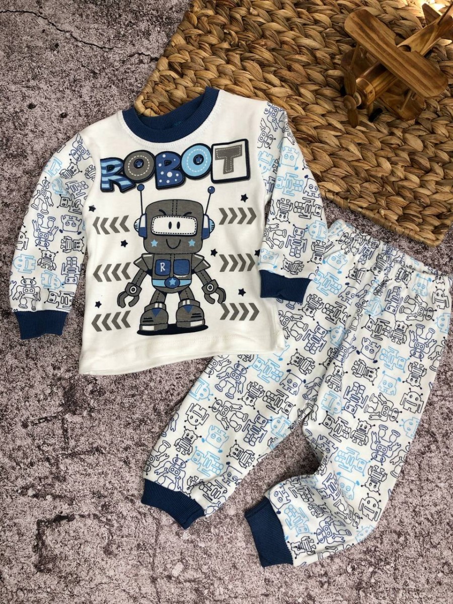 Піжама на хлопчика 1-3 Робот (Синій)