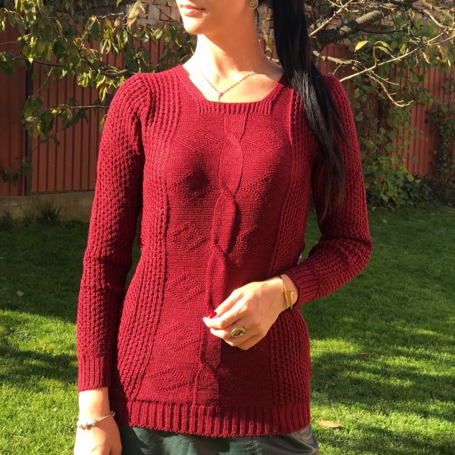 Женский стильный свитер вязка 