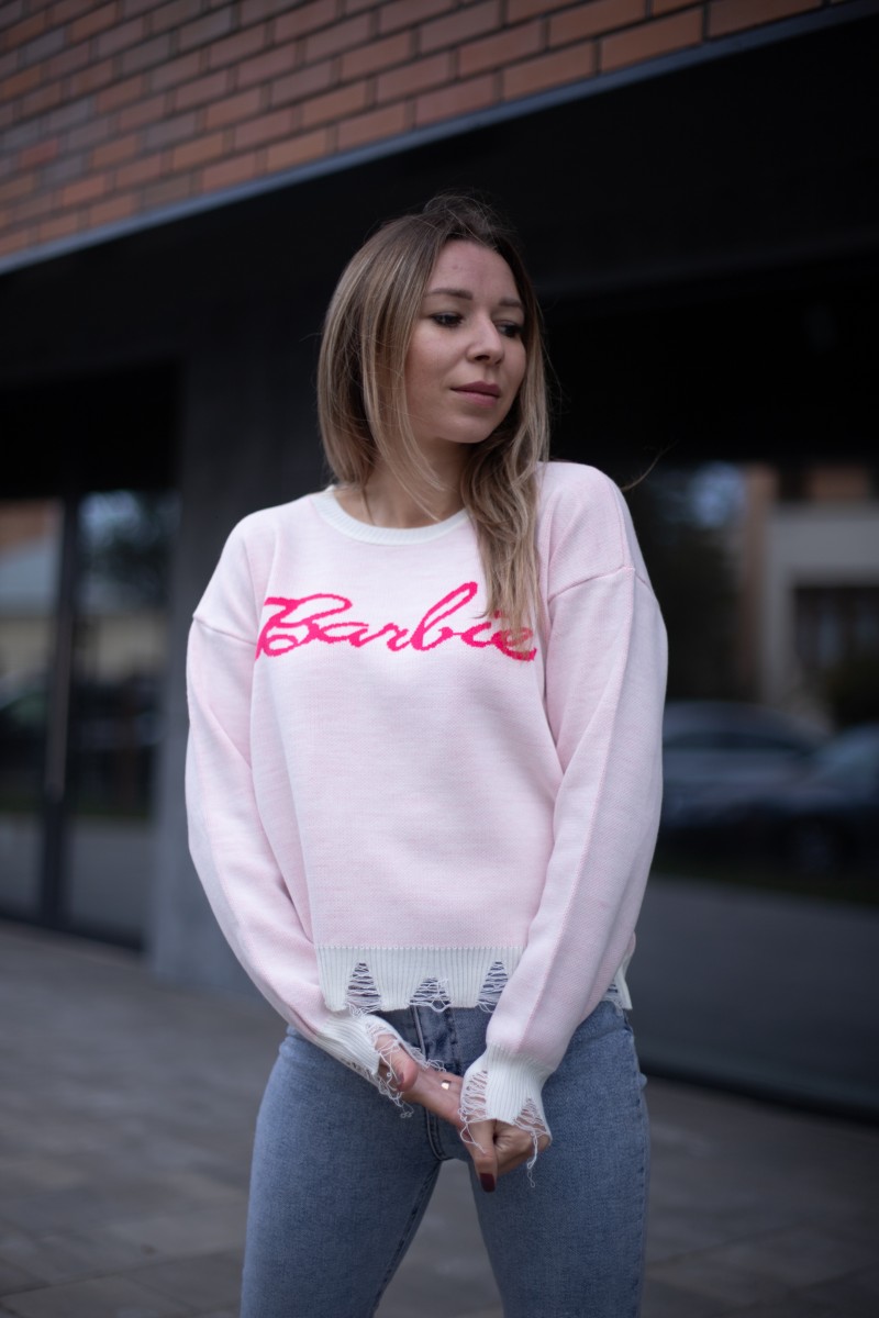Женский стильный свитер  Barbie рванка (42-48)