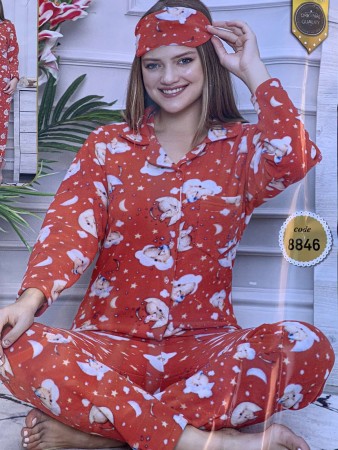 Домашний костюм пижама на пуговицах флис