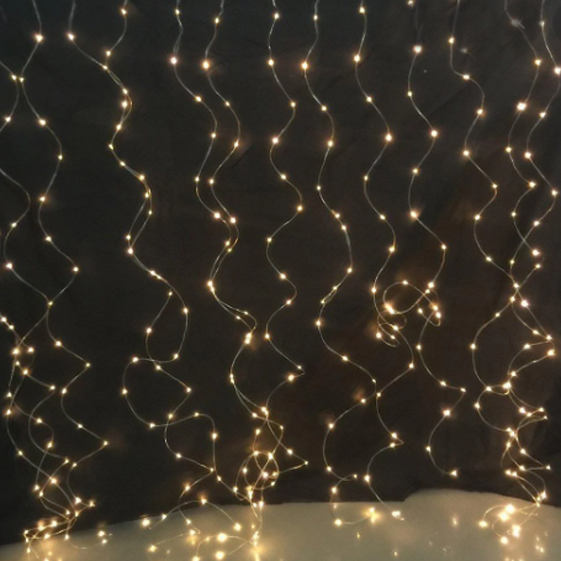  Гирлянда штора роса, новогодние гирлянд LED занавес,гирлянда на леске лучи росы (разноцветный, синий,белый, тепло белый)