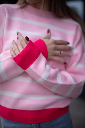 Женский стильный свитер полоска  (42-46)
