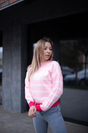 Женский стильный свитер полоска  (42-46)