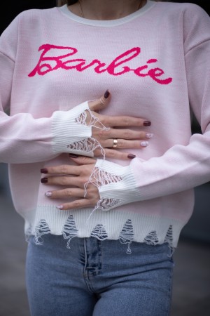 Женский стильный свитер  Barbie рванка (42-48)