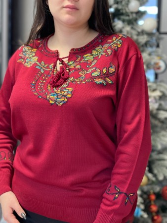 Женский стильный свитер вышиванка боталл 