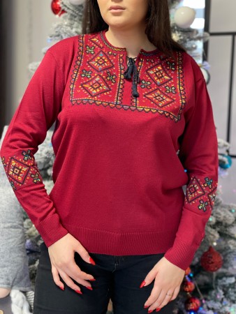 Женский стильный свитер вышиванка боталл 