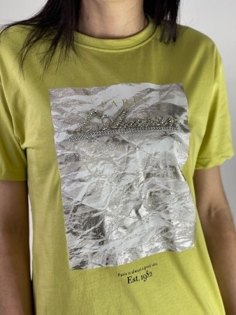 Женская  стильная футболка в камнях